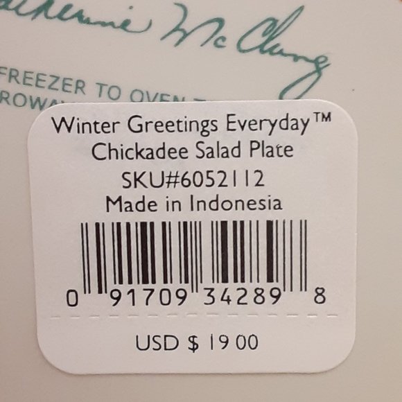 LENOX NWT Winter Greetings Everyday chickadee salad plate - Picture 6 of 6